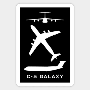 C-5 Galaxy Military Transport Plane Silhouettes Diagrams Magnet